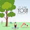 Yoga International Day 21 June Background. Vector Illustration