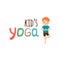 Yoga for kids isolated logo design