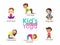 Yoga kids poses vector illustration