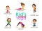 Yoga kids poses vector illustration