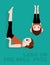 Yoga Legs-up-the-wall Pose Cartoon Vector Illustration