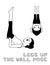 Yoga Legs-up-the-wall Pose Cartoon Vector Illustration Monochrome