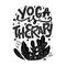 Yoga lettering illustration typographic poster Meditation lettering