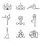 Yoga line art icons.