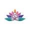 Yoga logo. flower logo. medititation logo. line art logo. farious colour logo
