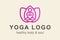 yoga logo. heart forms the person in the lotus. creative simple logo