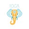 Yoga logo symbol. Health and beauty care badge, spa, yoga center label
