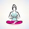 Yoga lotos pose, women wellness concept