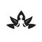 Yoga Lotus Icon Black and White Drawing