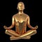 Yoga lotus pose man stylized figure golden polished statue