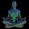 Yoga lotus pose man stylized human mental relaxation