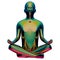 Yoga lotus pose stylized man figure green golden polished