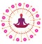 Yoga lotus posture icon