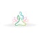 Yoga man and Lotus flower logo vector