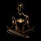 Yoga man lotus pose stylized figure golden dark human symbol