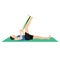 Yoga Man in Supta Padangusthasana or Reclining hand to big toe pose