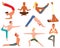 Yoga man vector set.