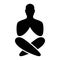 Yoga man in a zen pose, spiritual, black silhouette, minimalist vector logo