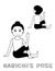 Yoga Marichi`s Pose Cartoon Vector Illustration Monochrome