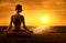 Yoga Meditating Lotus Position, Exercising Woman Meditation Pose