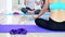 Yoga and meditation beginner class for diversity people at fitness. Workout and Exercise for healthy.