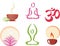 Yoga, meditation concept set of icons