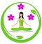 Yoga meditation girl logo