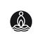 Yoga meditation leaves marijuana beach wave logo design