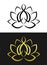 Yoga meditation lotus symbol vector art design