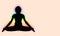 Yoga Meditation Pose with seven Energy Aura chakra around black body