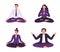 Yoga office workers, meditation and concentration concept