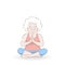 Yoga old woman in lotus position.Nice granny meditating, cartoon design.Vector illustration