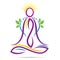 Yoga outline lotus position wellness healthy life logo