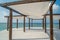 Yoga pavilion near ocean during sunny day with blue sky in luxury five stars  resort