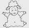 Yoga pets. A cute funny sheep go in for sports and gymnastics, sit in an asana and meditates. Sheep yoga - decorative drawing.