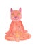 Yoga pink cat meditating