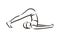 Yoga Plow, halasana pose illustration on white background. Relax and meditate. Healthy lifestyle. Balance training.