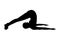 Yoga plow pose or halasana. Woman silhouette practicing stretching yoga pose. Vector illustration