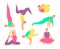 Yoga pose collection, woman fitness do vector