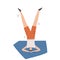 Yoga pose supported headstand or salamba sirsasana vector. Flat modern vector illustration of yoga pose. Hand drawn illustration