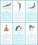 Yoga Poses Collection, Flexible Woman, Color Card
