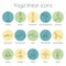 Yoga poses linear icons set