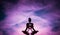 Yoga position silhouette in contrasting sun, Crown chakra