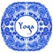 Yoga poster with an ethnic watercolor pattern.