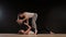 Yoga Practice Exercise Class Concept on dark background