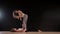 Yoga Practice Exercise Class Concept on dark background