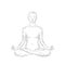 Yoga practice woman in lotus position low poly silhouette. Polygonal yoga relaxation exercise wellness class. White gray