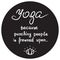 Yoga because punching people is frowned upon - handwritten funny motivational quote.