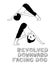 Yoga Revolved Downward Facing Dog Cartoon Vector Illustration Black and White