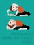Yoga Revolved Head to Knee Pose Cartoon Vector Illustration